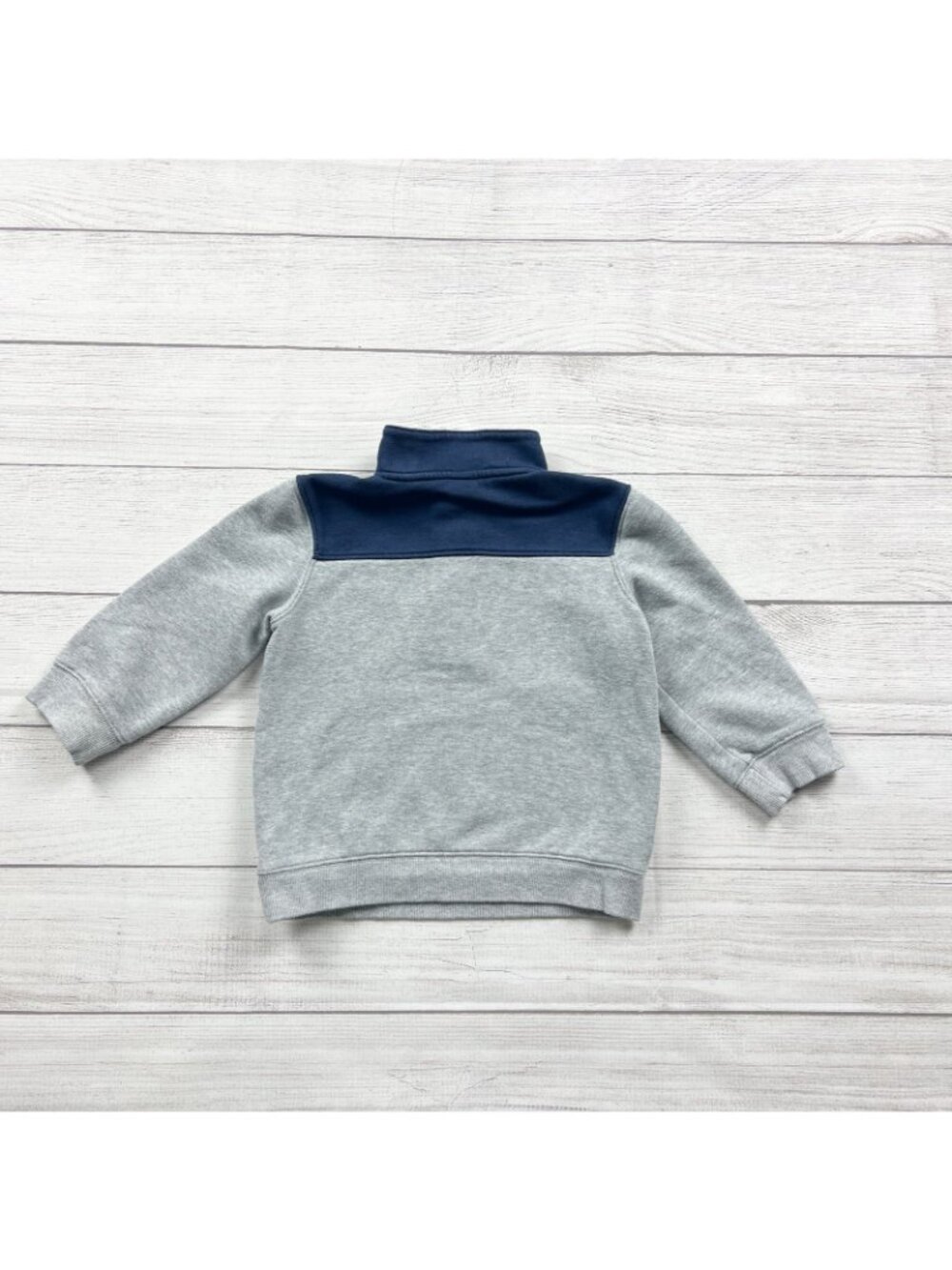 Janie and Jack Toddler Boys Pullover Sweatshirt Colorblock Mock Neck Button 3T - Picture 4 of 4